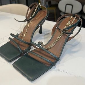 ALOHAS Straps Chain Olive Green Sandals